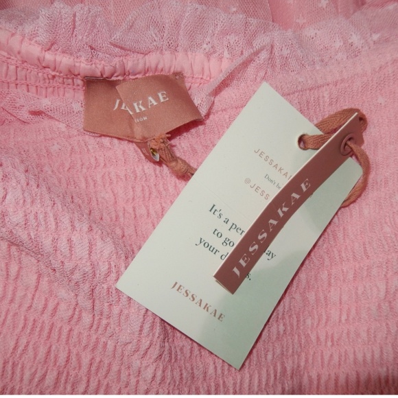 Jessakae Pink Smocked Elastic Tulle Party Dress Nwt 4X - Picture 3 of 6